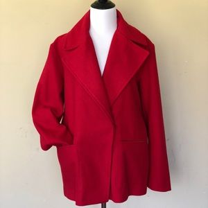Armani Exchange Red Wool Winter Utility Coat